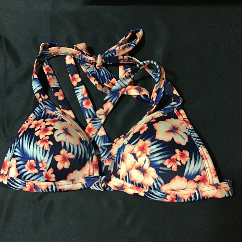 PINK VICTORIAS SECRET S FLORAL BIKINI TOP GUC
